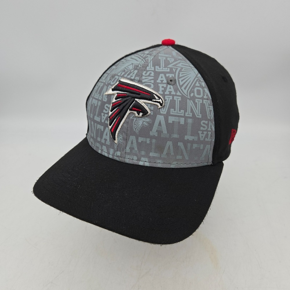 New Era 39Thirty Atlanta Falcons Hat Cap Black NFL Football Small Medium Stretch